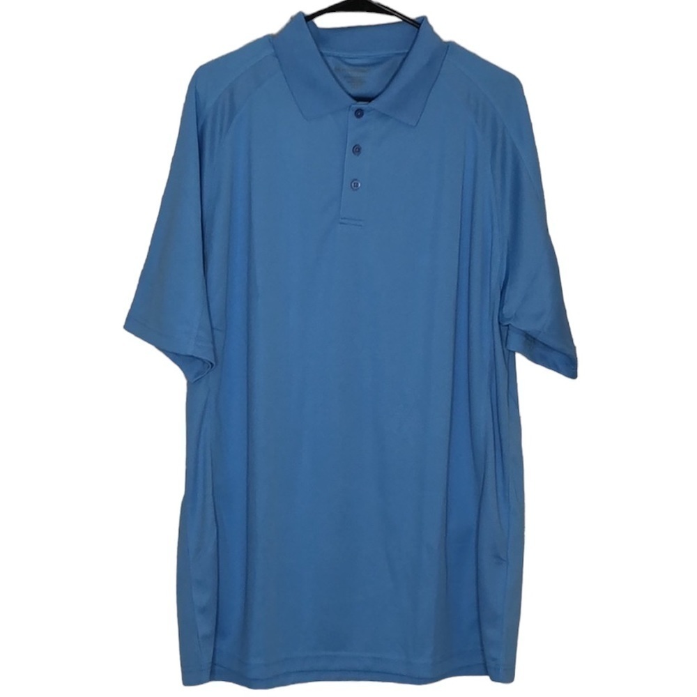 Harriton blue short sleeve polo, NWOT, Large